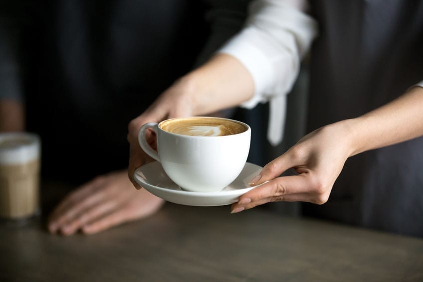 Fresh Cappuccino being served