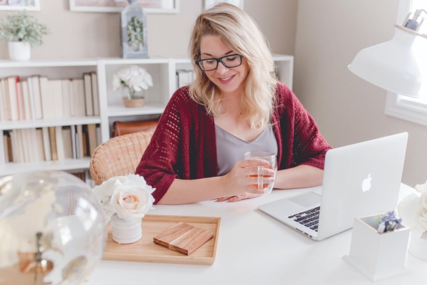 Woman working from home