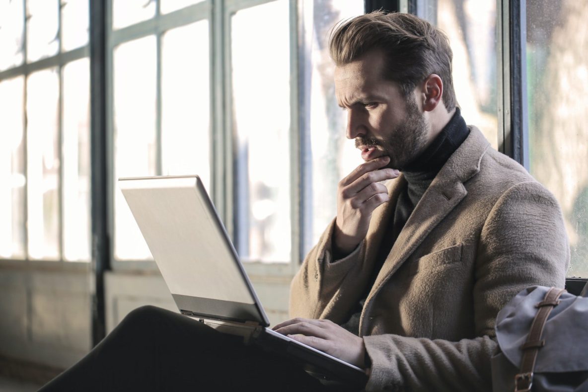 Man using laptop computer